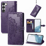 Custodia per telefono in pelle goffrata fiore mandala, For Motorola Moto G72, For vivo V25, For Samsung Galaxy S23 5G, For Samsung Galaxy S23 Plus 5G