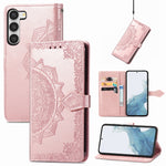 Custodia per telefono in pelle goffrata fiore mandala, For Motorola Moto G72, For vivo V25, For Samsung Galaxy S23 5G, For Samsung Galaxy S23 Plus 5G
