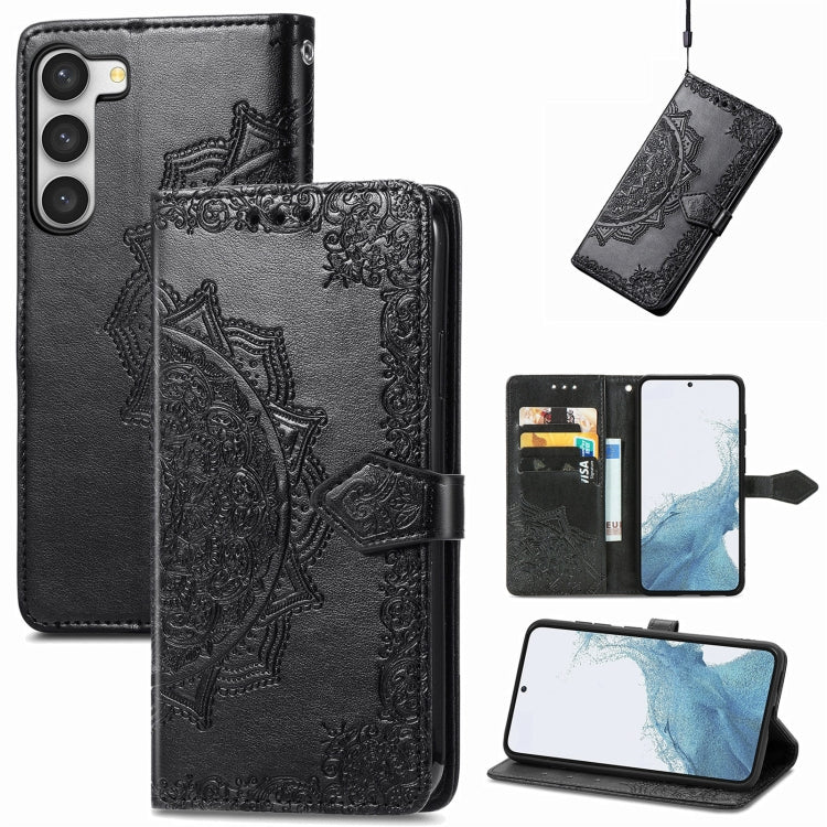 Custodia per telefono in pelle goffrata fiore mandala, For Motorola Moto G72, For vivo V25, For Samsung Galaxy S23 5G, For Samsung Galaxy S23 Plus 5G