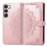 Custodia per telefono in pelle goffrata fiore mandala, For Samsung Galaxy S23 Ultra 5G