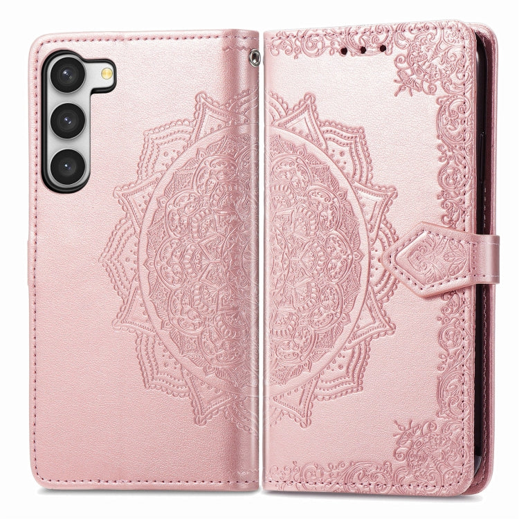 Custodia per telefono in pelle goffrata fiore mandala, For Samsung Galaxy S23 Ultra 5G