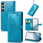 Custodia per telefono in pelle goffrata fiore mandala, For Samsung Galaxy S23 Ultra 5G