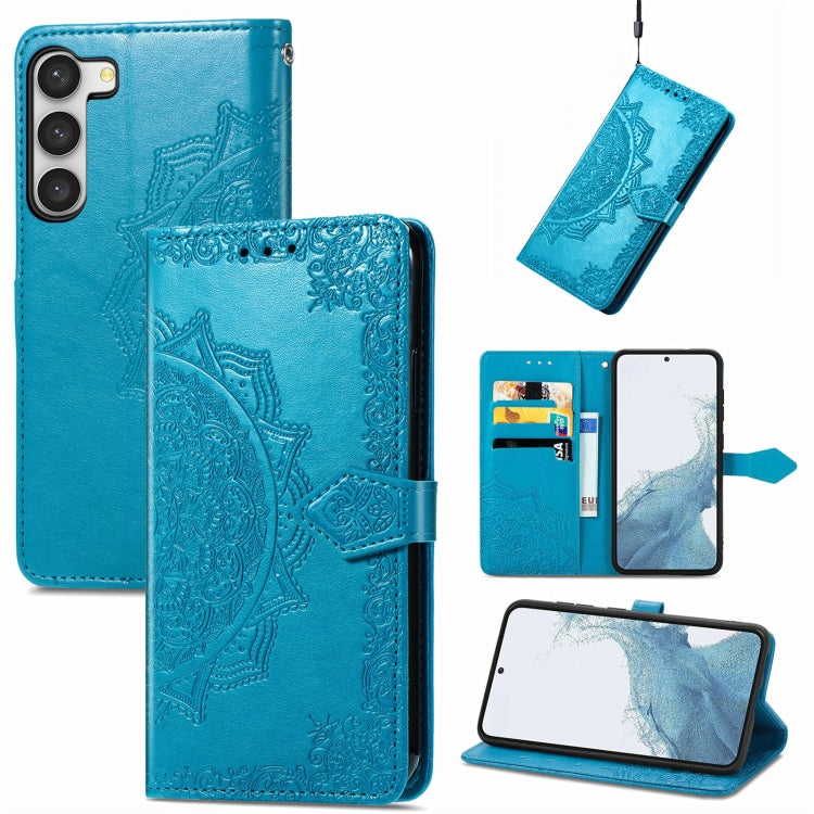 Custodia per telefono in pelle goffrata fiore mandala, For Samsung Galaxy S23 Ultra 5G