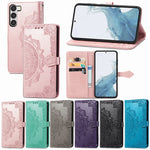Custodia per telefono in pelle goffrata fiore mandala, For Samsung Galaxy S23 Ultra 5G
