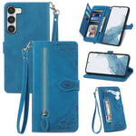 Custodia per telefono in pelle con cerniera fiore in rilievo, For Samsung Galaxy S23 5G, For Samsung Galaxy S23 Plus 5G, For Samsung Galaxy S23 Ultra 5G, For Nokia C21