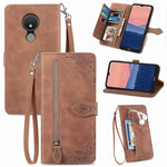 Custodia per telefono in pelle con cerniera fiore in rilievo, For Samsung Galaxy S23 5G, For Samsung Galaxy S23 Plus 5G, For Samsung Galaxy S23 Ultra 5G, For Nokia C21