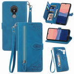 Custodia per telefono in pelle con cerniera fiore in rilievo, For Samsung Galaxy S23 5G, For Samsung Galaxy S23 Plus 5G, For Samsung Galaxy S23 Ultra 5G, For Nokia C21