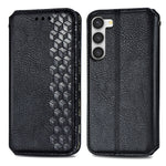 Custodia per telefono in pelle magnetica pressata a griglia cubica, For Samsung Galaxy S23 5G, For Samsung Galaxy S23+ 5G, For Samsung Galaxy S23 Ultra 5G, For Nokia C21