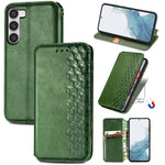 Custodia per telefono in pelle magnetica pressata a griglia cubica, For Samsung Galaxy S23 5G, For Samsung Galaxy S23+ 5G, For Samsung Galaxy S23 Ultra 5G, For Nokia C21
