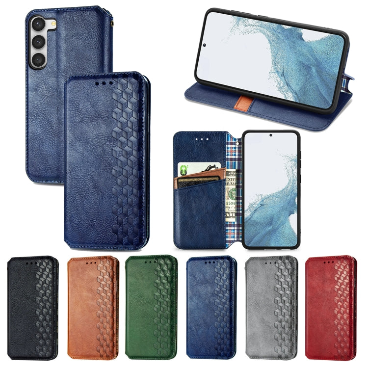 Custodia per telefono in pelle magnetica pressata a griglia cubica, For Samsung Galaxy S23 5G, For Samsung Galaxy S23+ 5G, For Samsung Galaxy S23 Ultra 5G, For Nokia C21