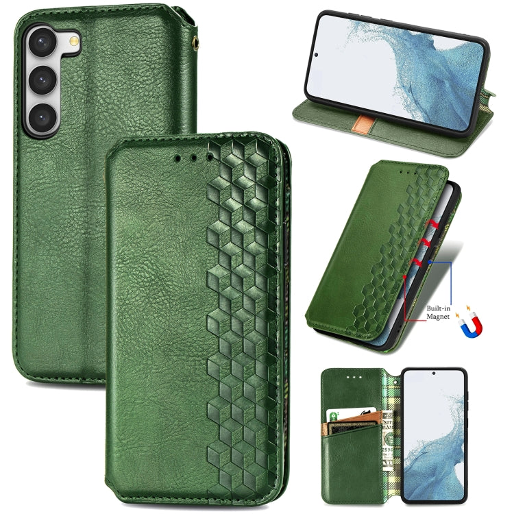 Custodia per telefono in pelle magnetica pressata a griglia cubica, For Samsung Galaxy S23 5G, For Samsung Galaxy S23+ 5G, For Samsung Galaxy S23 Ultra 5G, For Nokia C21
