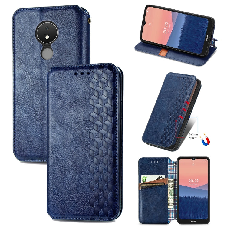 Custodia per telefono in pelle magnetica pressata a griglia cubica, For Samsung Galaxy S23 5G, For Samsung Galaxy S23+ 5G, For Samsung Galaxy S23 Ultra 5G, For Nokia C21