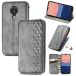 Custodia per telefono in pelle magnetica pressata a griglia cubica, For Samsung Galaxy S23 5G, For Samsung Galaxy S23+ 5G, For Samsung Galaxy S23 Ultra 5G, For Nokia C21