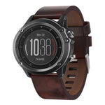 Cinturino per orologio in pelle con fibbia in acciaio da 26 mm, For Garmin Fenix 3 HR, For Garmin Fenix 3 Sapphire, For Garmin Descent MK 2, For Garmin Descent MK 2i