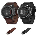 Cinturino per orologio in pelle con fibbia in acciaio da 26 mm, For Garmin Fenix 3 HR, For Garmin Fenix 3 Sapphire, For Garmin Descent MK 2, For Garmin Descent MK 2i