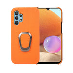 Per Samsung Galaxy A32 4G Ring Holder Litchi Texture Custodia per telefono in vera pelle, For Samsung Galaxy A32 4G