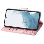 Custodia per telefono in pelle goffrata farfalla amore fiore, For Samsung Galaxy S23 5G, For Samsung Galaxy S23+ 5G, For Samsung Galaxy S23 Ultra 5G