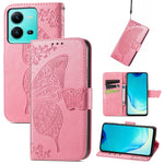 Custodia per telefono in pelle goffrata farfalla amore fiore, For vivo V25
