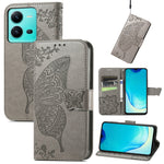 Custodia per telefono in pelle goffrata farfalla amore fiore, For vivo V25