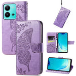 Custodia per telefono in pelle goffrata farfalla amore fiore, For vivo V25