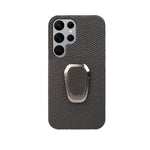Per Samsung Galaxy S22 Ultra 5G Ring Holder Litchi Texture Custodia per telefono in vera pelle, For Samsung Galaxy S22 Ultra 5G