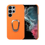Per Samsung Galaxy S22 Ultra 5G Ring Holder Litchi Texture Custodia per telefono in vera pelle, For Samsung Galaxy S22 Ultra 5G