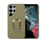 Per Samsung Galaxy S22 Ultra 5G Ring Holder Litchi Texture Custodia per telefono in vera pelle, For Samsung Galaxy S22 Ultra 5G