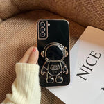 Cassa del telefono del supporto dell'astronauta di placcatura, For Samsung Galaxy Note20 Ultra, For Samsung Galaxy Note20, For Samsung Galaxy S22 Ultra 5G, For Samsung Galaxy S22+ 5G