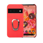 Per Google Pixel 6 Ring Holder Litchi Texture Custodia per telefono in vera pelle, For Google Pixel 6