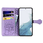 Simpatica custodia per telefono in pelle goffrata con gatto e cane, For Samsung Galaxy S23 5G, For Samsung Galaxy S23+ 5G, For Samsung Galaxy S23 Ultra 5G