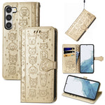 Simpatica custodia per telefono in pelle goffrata con gatto e cane, For Samsung Galaxy S23 5G, For Samsung Galaxy S23+ 5G, For Samsung Galaxy S23 Ultra 5G