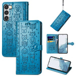 Simpatica custodia per telefono in pelle goffrata con gatto e cane, For Samsung Galaxy S23 5G, For Samsung Galaxy S23+ 5G, For Samsung Galaxy S23 Ultra 5G