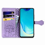 Simpatica custodia per telefono in pelle goffrata con gatto e cane, For vivo V25