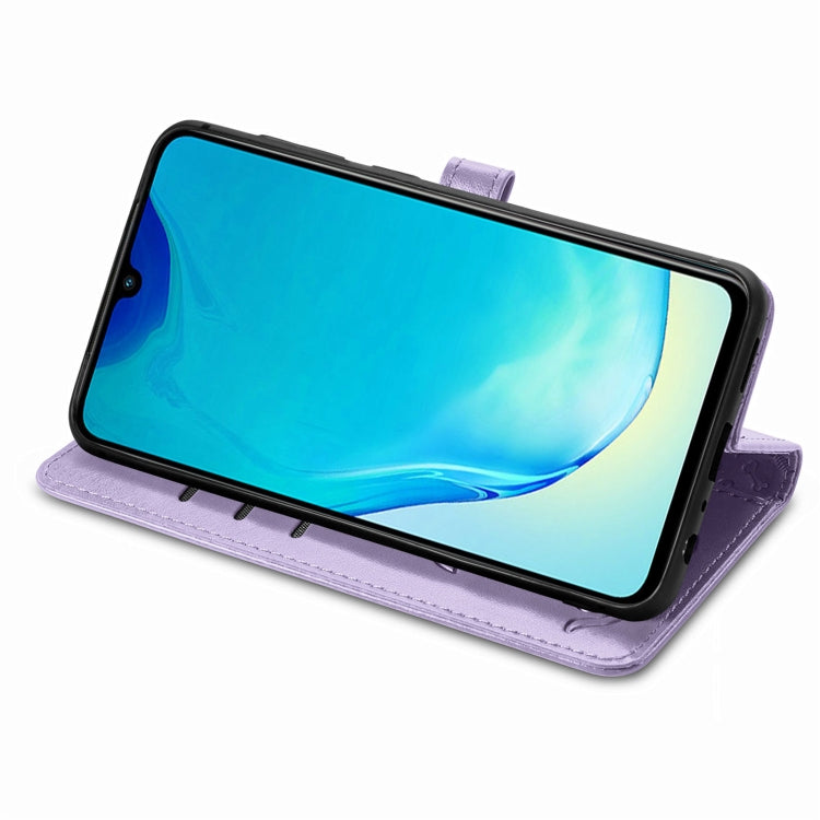 Simpatica custodia per telefono in pelle goffrata con gatto e cane, For vivo V25