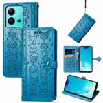Simpatica custodia per telefono in pelle goffrata con gatto e cane, For vivo V25