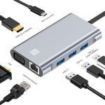 Adattatore docking station USB-C 7 in 1 con HDMI 4K e VGA