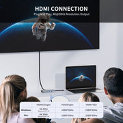 JUNSUNMAY Adattatore docking station 7 in 1 da tipo C a 4K HDMI / VGA / Ethernet Hub USB-C, JSM-HUB001