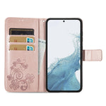 Custodia per telefono in pelle con fibbia in rilievo con chiusura a quattro foglie, For Samsung Galaxy S23 5G, For Samsung Galaxy S23+ 5G, For Samsung Galaxy S23 Ultra 5G, For Sony Xperia 5 IV