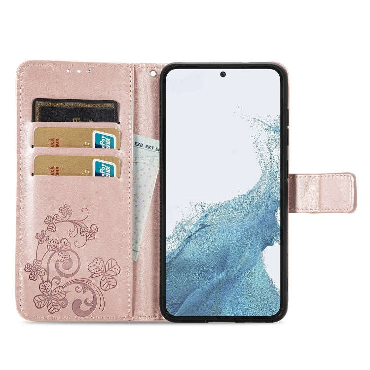 Custodia per telefono in pelle con fibbia in rilievo con chiusura a quattro foglie, For Samsung Galaxy S23 5G, For Samsung Galaxy S23+ 5G, For Samsung Galaxy S23 Ultra 5G, For Sony Xperia 5 IV