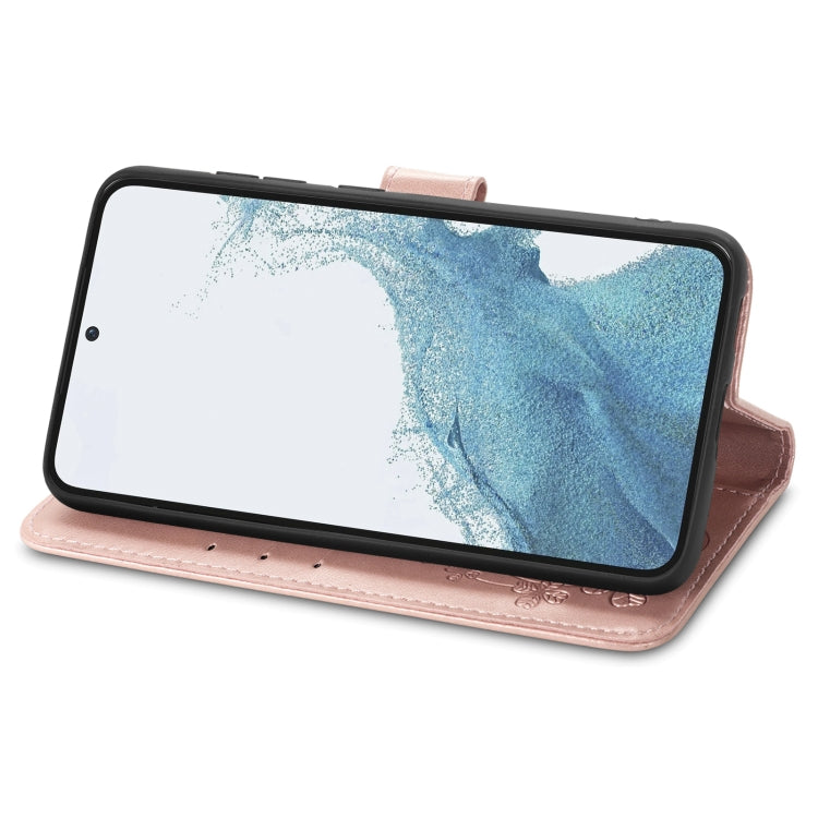 Custodia per telefono in pelle con fibbia in rilievo con chiusura a quattro foglie, For Samsung Galaxy S23 5G, For Samsung Galaxy S23+ 5G, For Samsung Galaxy S23 Ultra 5G, For Sony Xperia 5 IV