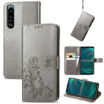 Custodia per telefono in pelle con fibbia in rilievo con chiusura a quattro foglie, For Samsung Galaxy S23 5G, For Samsung Galaxy S23+ 5G, For Samsung Galaxy S23 Ultra 5G, For Sony Xperia 5 IV