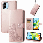 Custodia per telefono in pelle con fibbia in rilievo con chiusura a quattro foglie, For Xiaomi Redmi A1, For Xiaomi Redmi Note 11T, For Xiaomi 12T / Redmi K50 Ultra