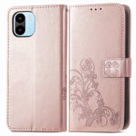 Custodia per telefono in pelle con fibbia in rilievo con chiusura a quattro foglie, For Xiaomi Redmi A1, For Xiaomi Redmi Note 11T, For Xiaomi 12T / Redmi K50 Ultra