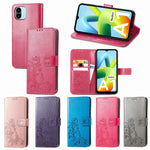 Custodia per telefono in pelle con fibbia in rilievo con chiusura a quattro foglie, For Xiaomi Redmi A1, For Xiaomi Redmi Note 11T, For Xiaomi 12T / Redmi K50 Ultra