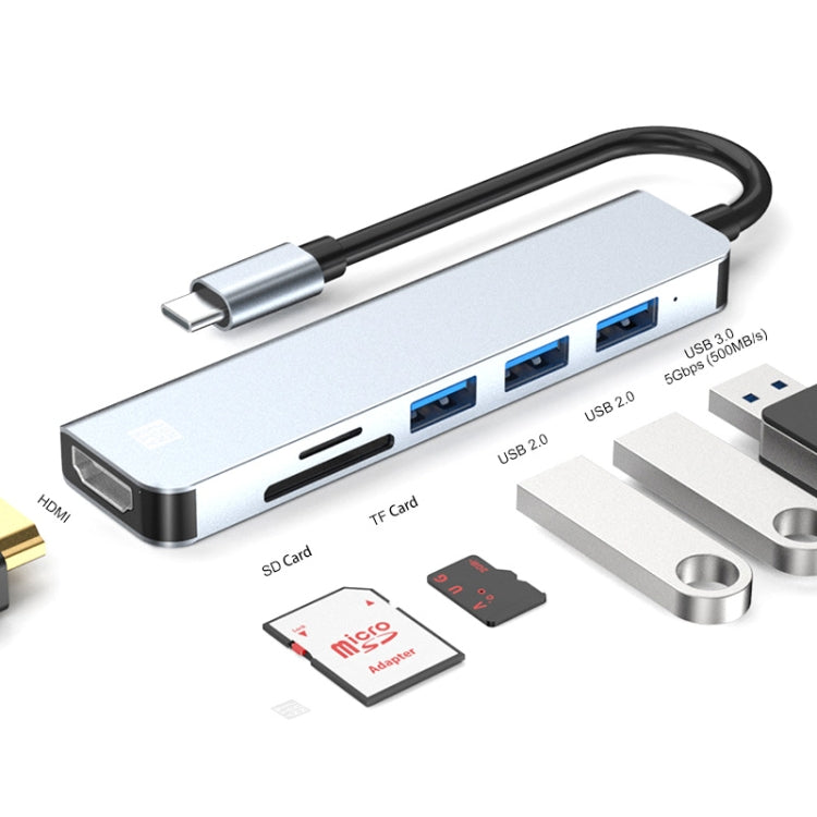 Adattatore docking station USB-C 6 in 1 con HDMI 4K