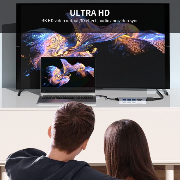 Adattatore docking station USB-C 6 in 1 con HDMI 4K
