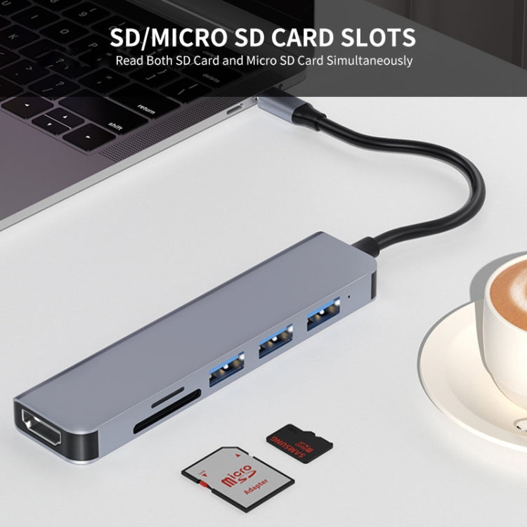 Adattatore docking station USB-C 6 in 1 con HDMI 4K