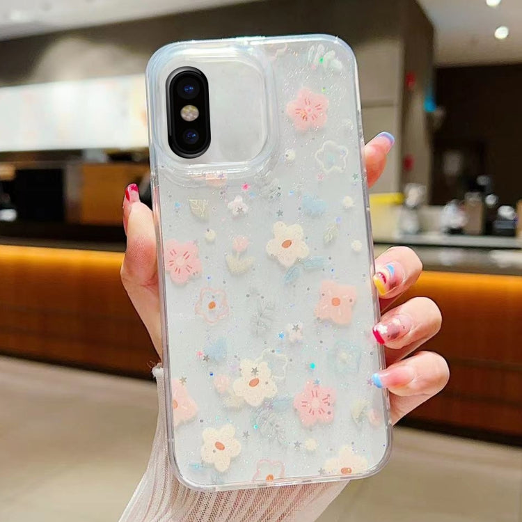 Custodia per cellulare in TPU epossidico floreale piccola e fresca, For iPhone 7 Plus / 8 Plus, For iPhone X / XS