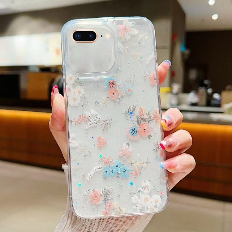 Custodia per cellulare in TPU epossidico floreale piccola e fresca, For iPhone 7 Plus / 8 Plus, For iPhone X / XS