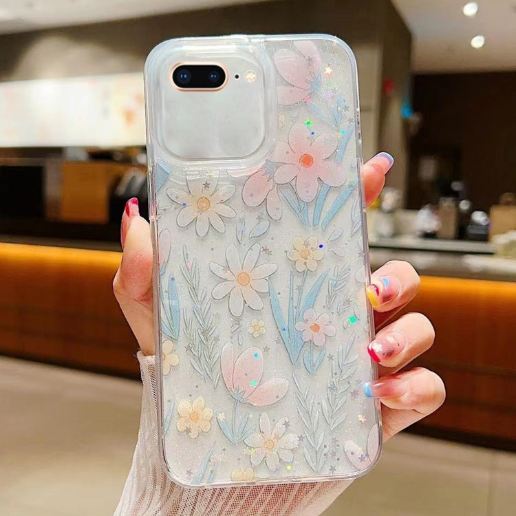Custodia per cellulare in TPU epossidico floreale piccola e fresca, For iPhone 7 Plus / 8 Plus, For iPhone X / XS